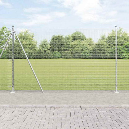 vidaXL Welded Wire Fence with Concrete Base 50 x 1.4 m Silver Mesh 1