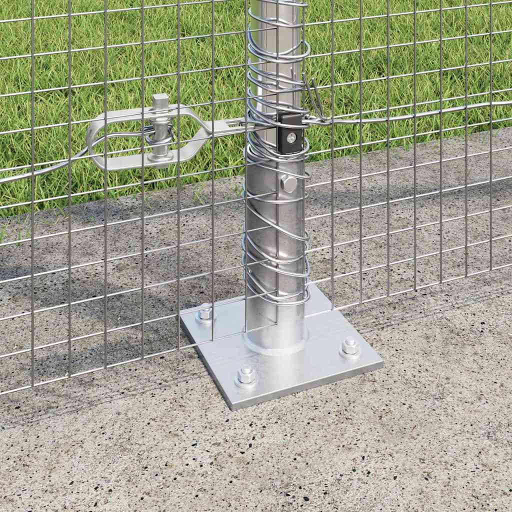 vidaXL Welded Wire Fence with Concrete Base 50 x 1.4 m Silver Mesh 4