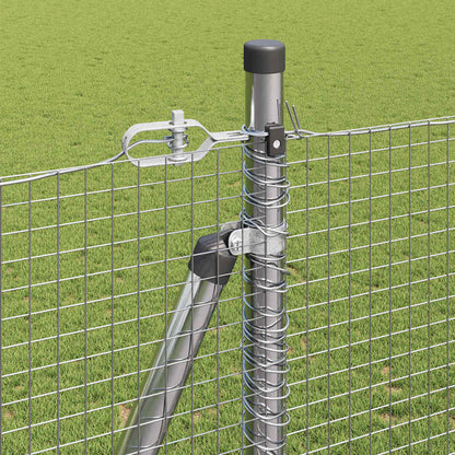vidaXL Welded Wire Fence with Concrete Base 50 x 1.4 m Silver Mesh 5