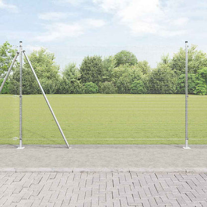 vidaXL Welded Wire Fence with Concrete Base 50 x 1.4 m Silver Mesh 1