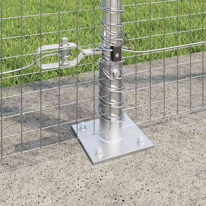 vidaXL Welded Wire Fence with Concrete Base 50 x 1.4 m Silver Mesh 4