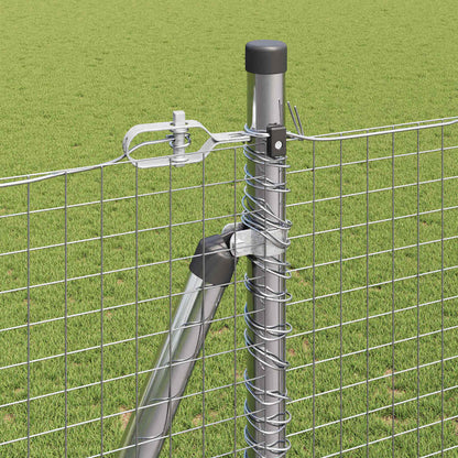 vidaXL Welded Wire Fence with Concrete Base 50 x 1.4 m Silver Mesh 5
