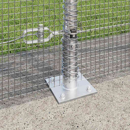 vidaXL Welded Wire Fence with Concrete Base 50 x 1.5 m Silver Mesh 4