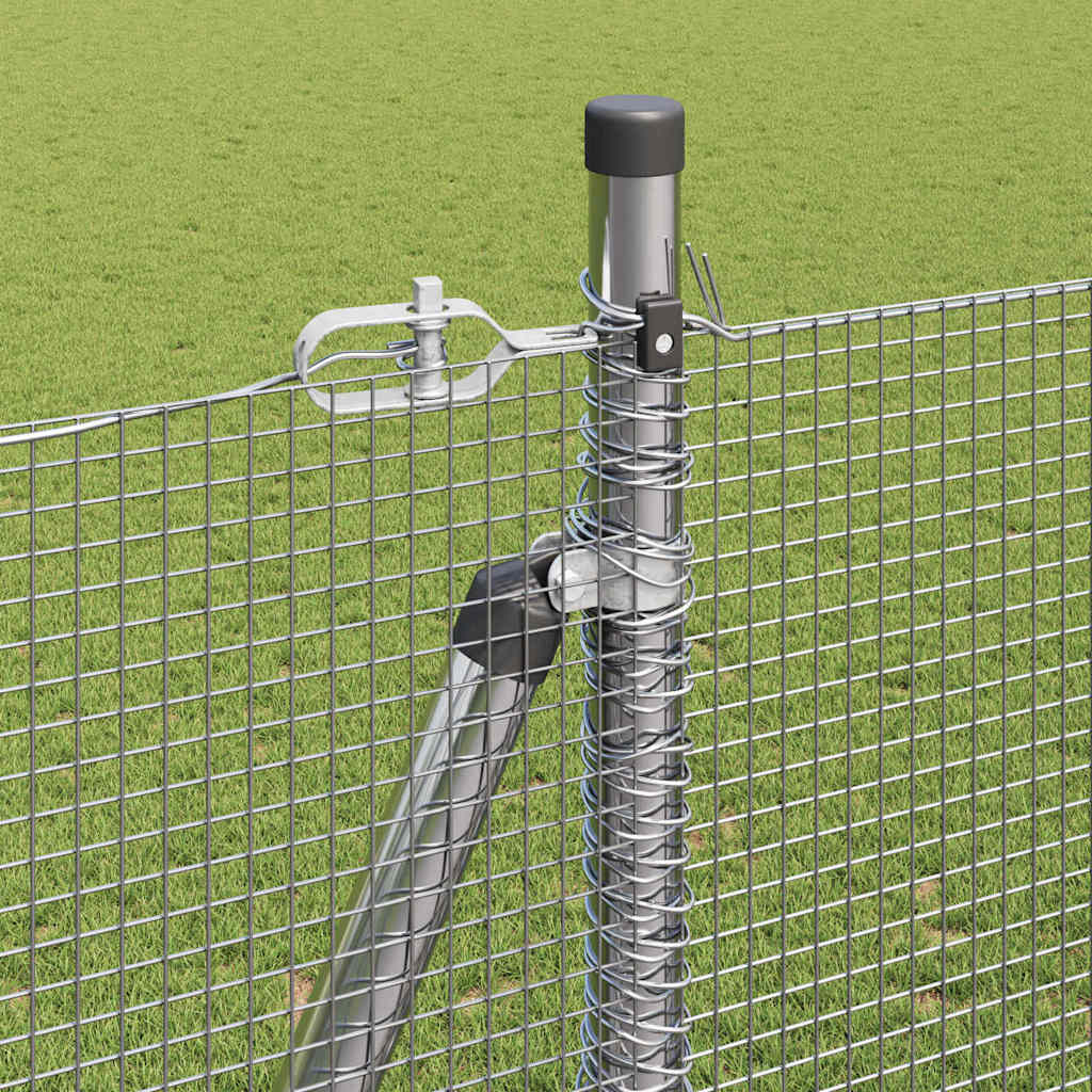 vidaXL Welded Wire Fence with Concrete Base 50 x 1.5 m Silver Mesh 5