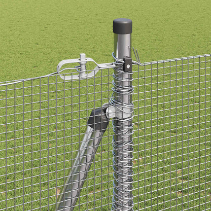vidaXL Welded Wire Fence with Concrete Base 50 x 1.5 m Silver Mesh 5