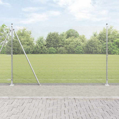 vidaXL Welded Wire Fence with Concrete Base 50 x 1.5 m Silver Mesh 1