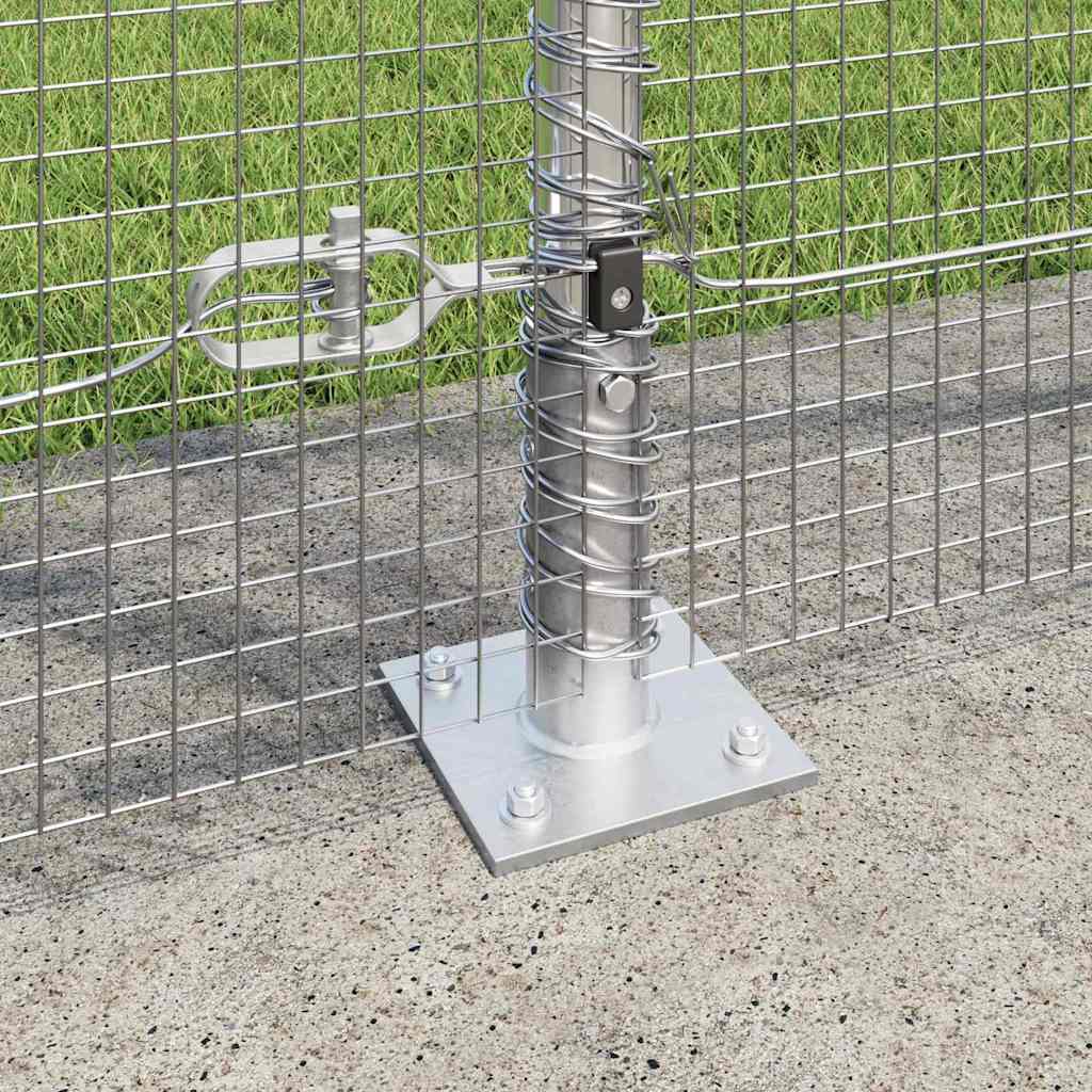 vidaXL Welded Wire Fence with Concrete Base 50 x 1.6 m Silver Mesh 4