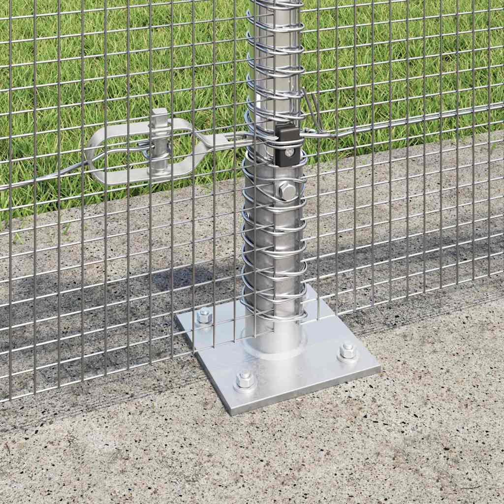 vidaXL Welded Wire Fence with Concrete Base 100 x 0.4 m Silver Mesh 4