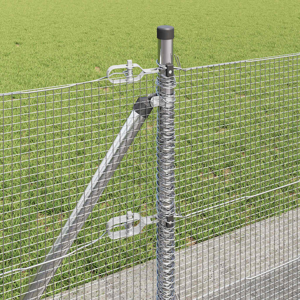 vidaXL Welded Wire Fence with Concrete Base 100 x 0.4 m Silver Mesh 5