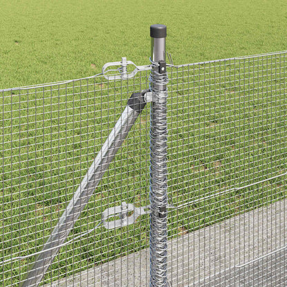 vidaXL Welded Wire Fence with Concrete Base 100 x 0.4 m Silver Mesh 5