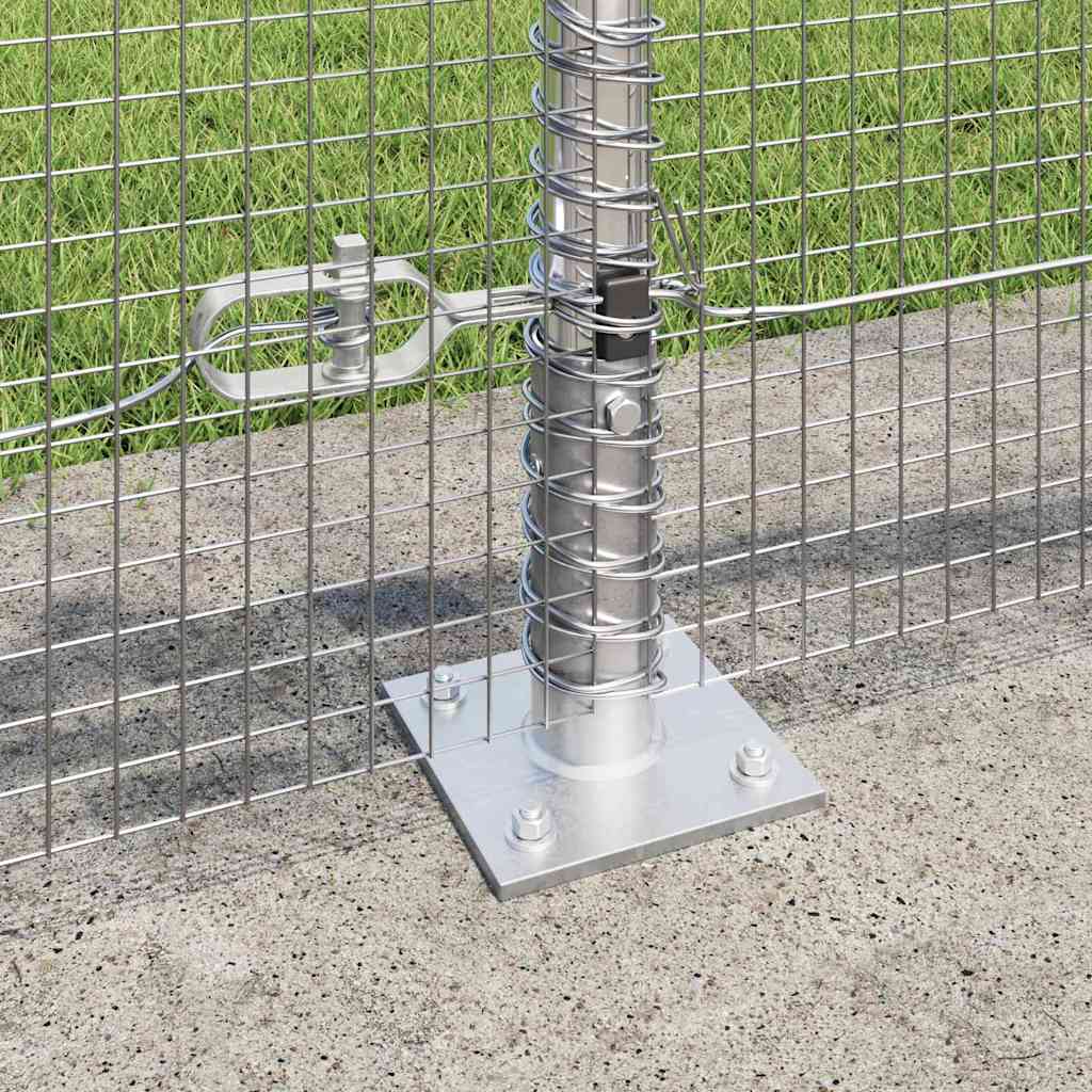 vidaXL Welded Wire Fence with Concrete Base 100 x 0.4 m Silver Mesh 4