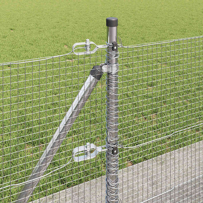 vidaXL Welded Wire Fence with Concrete Base 100 x 0.4 m Silver Mesh 5