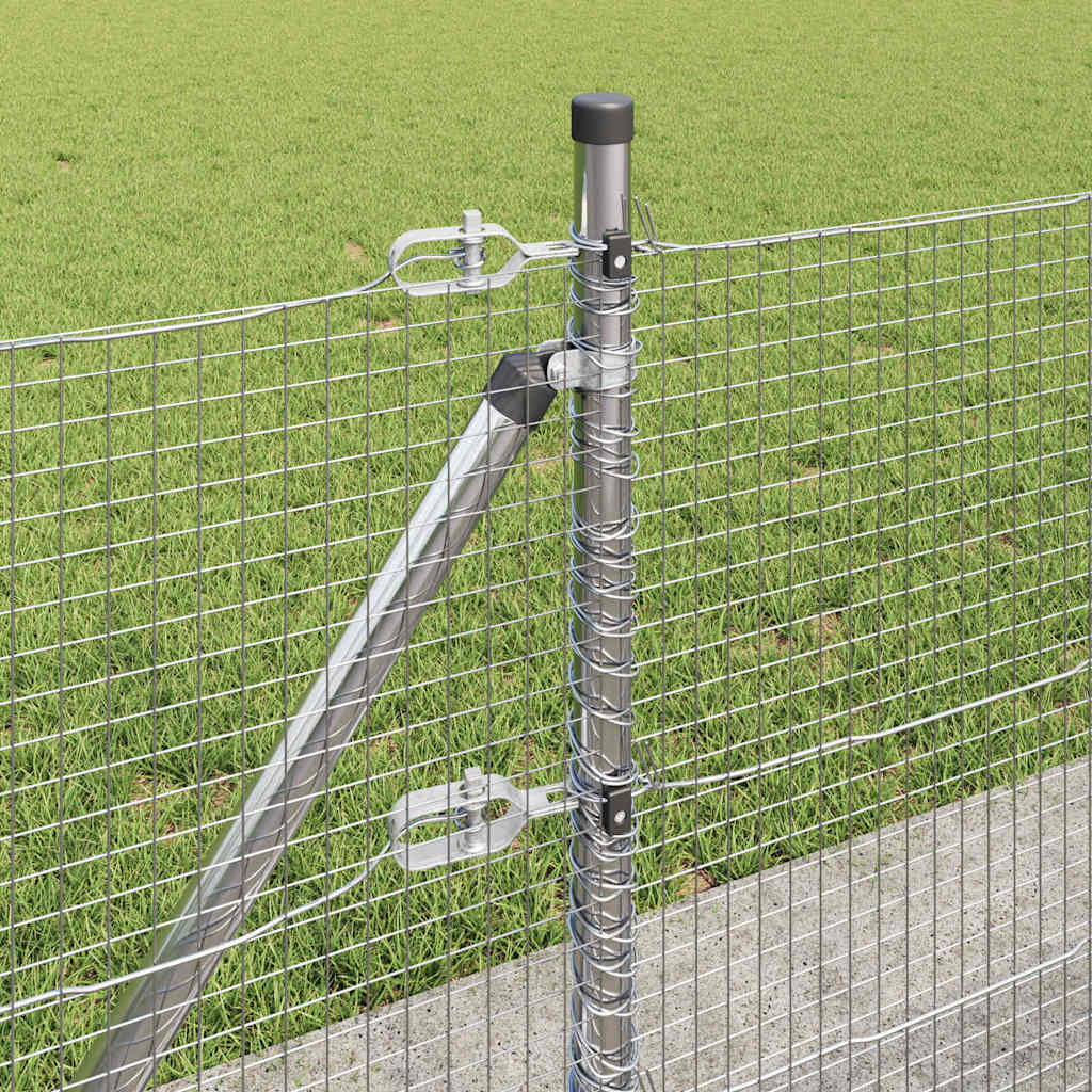 vidaXL Welded Wire Fence with Concrete Base 100 x 0.4 m Silver Mesh 5