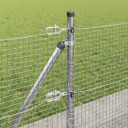 vidaXL Welded Wire Fence with Concrete Base 100 x 0.4 m Silver Mesh 5