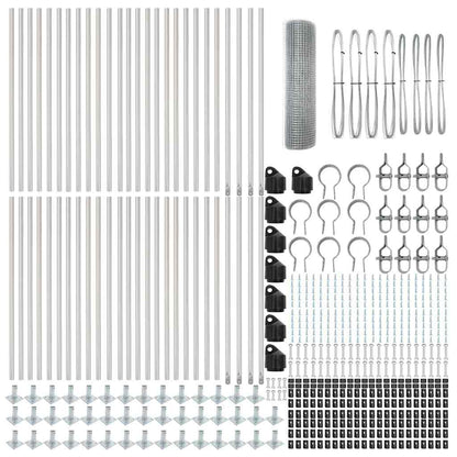 vidaXL Welded Wire Fence with Concrete Base 100 x 0.4 m Silver Mesh 6