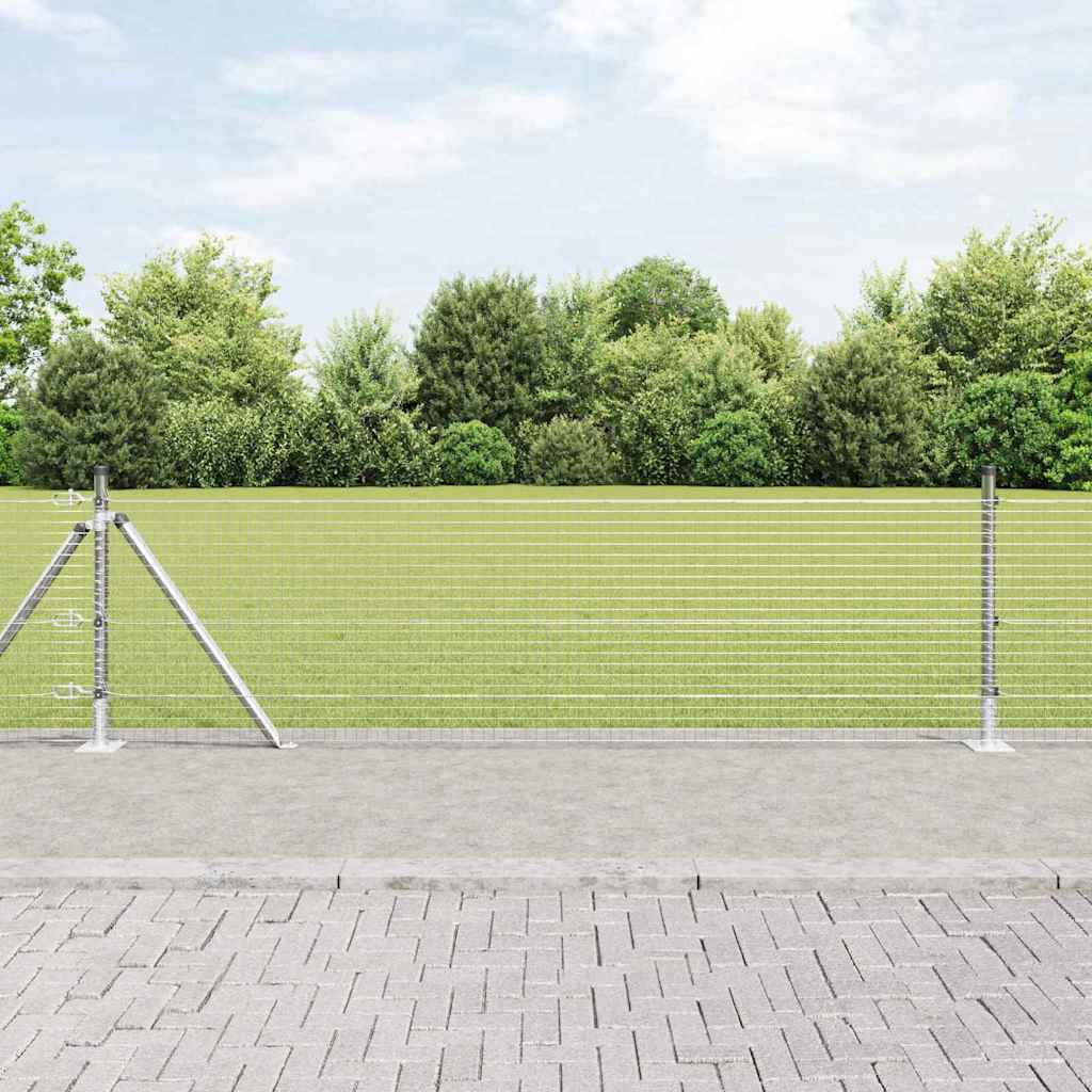 vidaXL Welded Wire Fence with Concrete Base 100 x 0.4 m Silver Mesh 1
