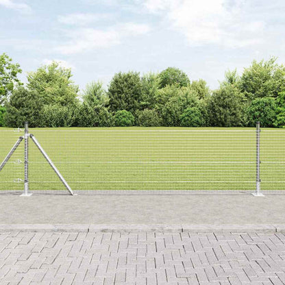 vidaXL Welded Wire Fence with Concrete Base 100 x 0.4 m Silver Mesh 1