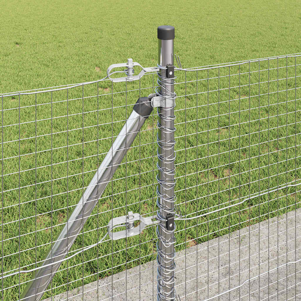 vidaXL Welded Wire Fence with Concrete Base 100 x 0.5 m Silver Mesh 5