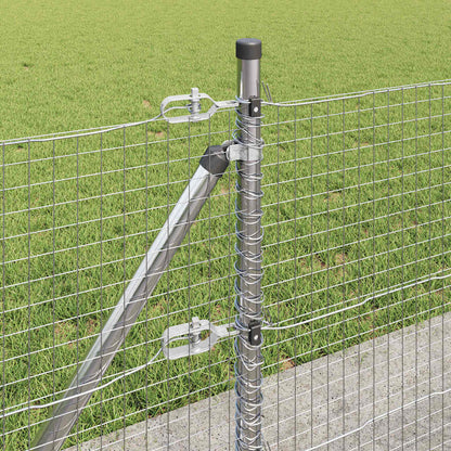 vidaXL Welded Wire Fence with Concrete Base 100 x 0.5 m Silver Mesh 5