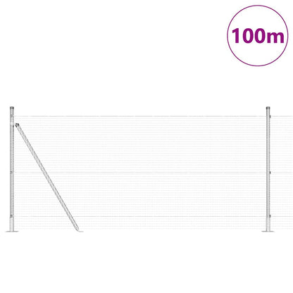 vidaXL Welded Wire Fence with Concrete Base 100 x 0.8 m Silver Mesh 3