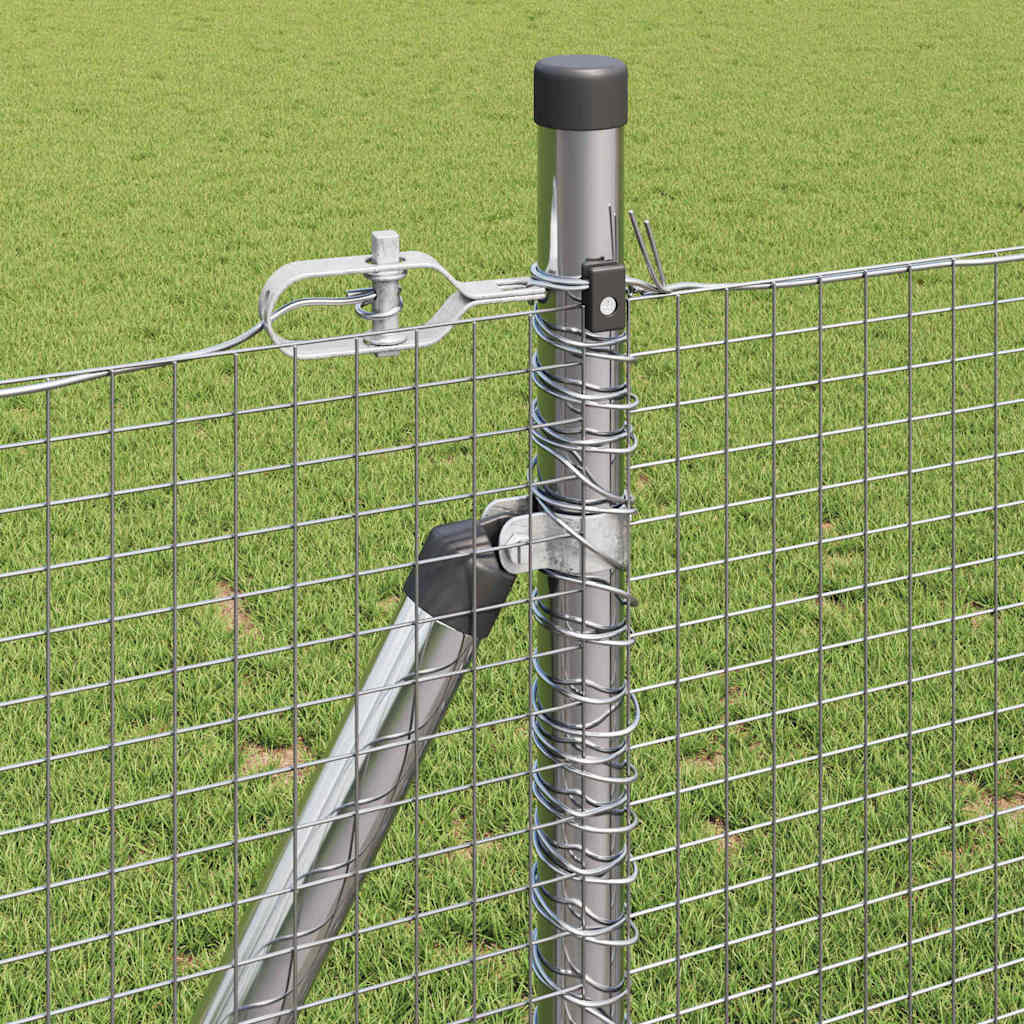vidaXL Welded Wire Fence with Concrete Base 100 x 0.8 m Silver Mesh 5