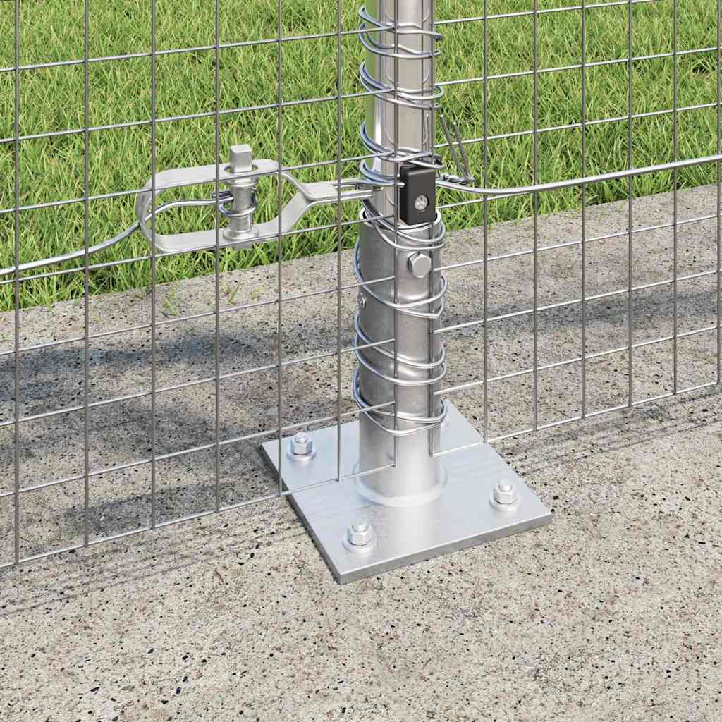 vidaXL Welded Wire Fence with Concrete Base 100 x 0.8 m Silver Mesh 4