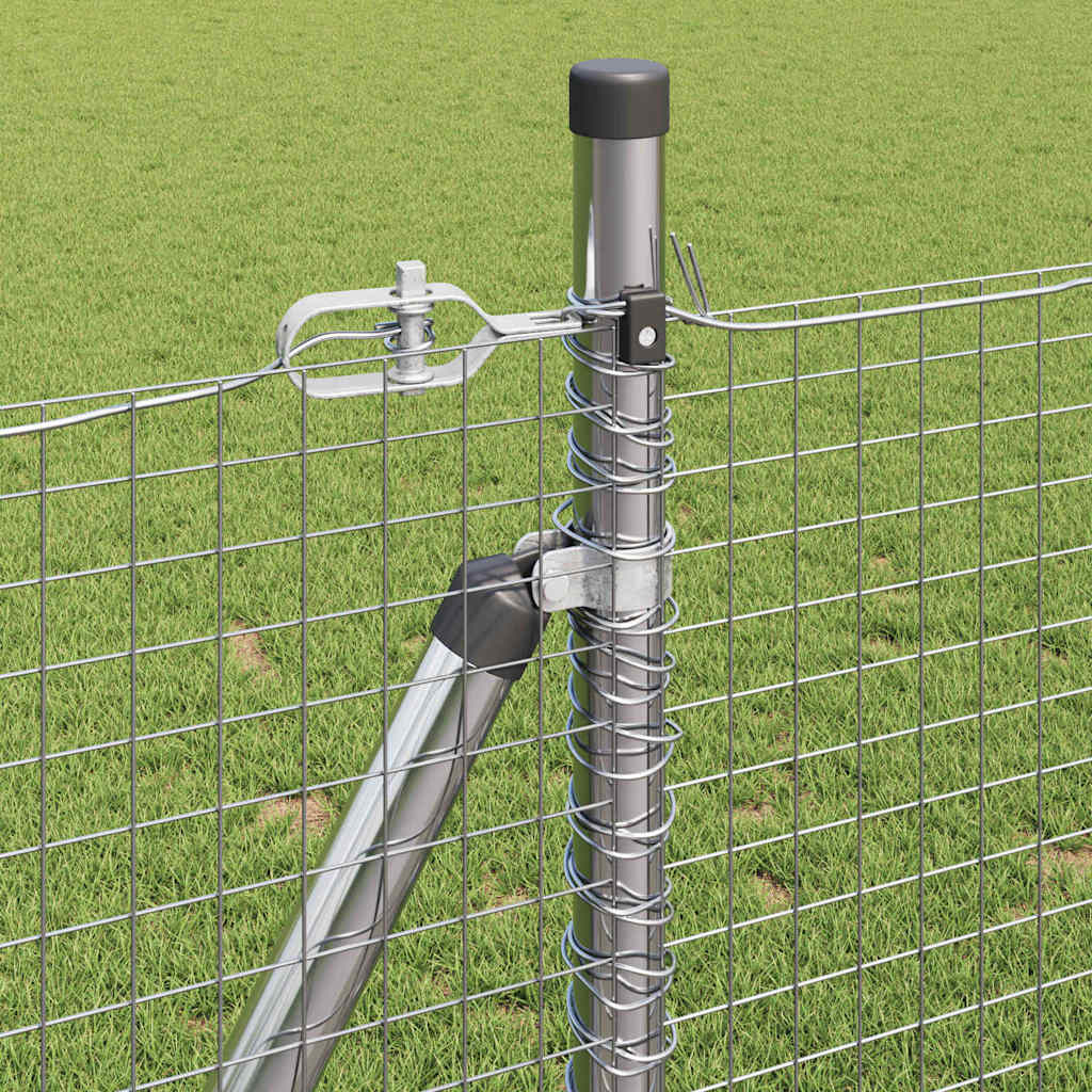 vidaXL Welded Wire Fence with Concrete Base 100 x 0.8 m Silver Mesh 5