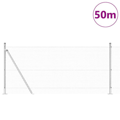 vidaXL Welded Wire Fence with Concrete Base 100 x 0.8 m Silver Mesh 3