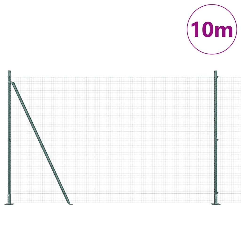 Welded Wire Fence with Concrete Base 10 x 0.4 m Mesh Green mesh Size 25 x 25 mm mesh 1.5 m