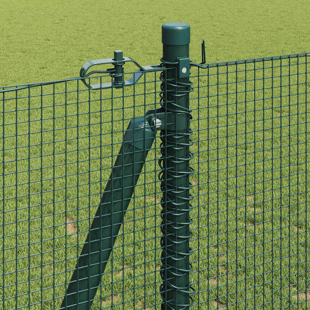 vidaXL Welded Wire Fence with Concrete Base 50 x 1.2 m Green Mesh 5
