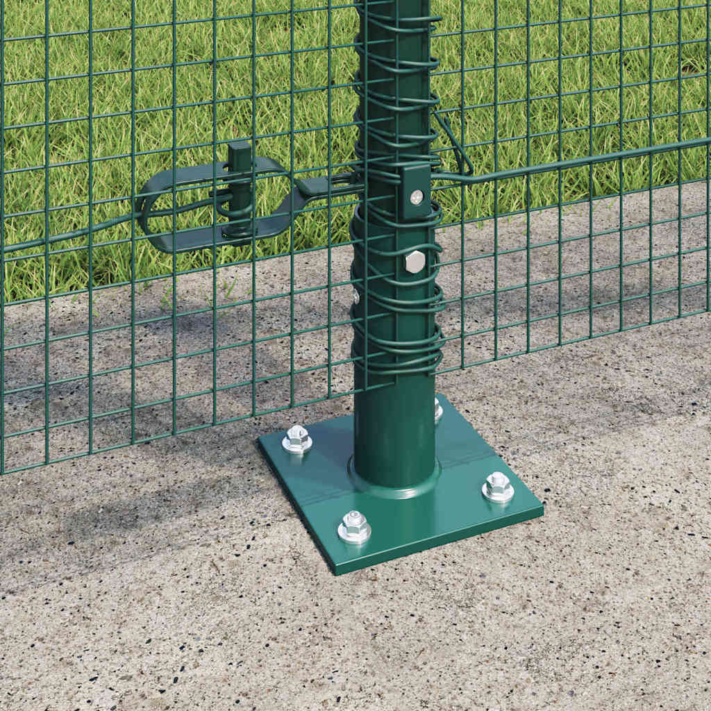 vidaXL Welded Wire Fence with Concrete Base 50 x 1.2 m Green Mesh 4
