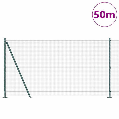vidaXL Welded Wire Fence with Concrete Base 50 x 1.2 m Green Mesh 3