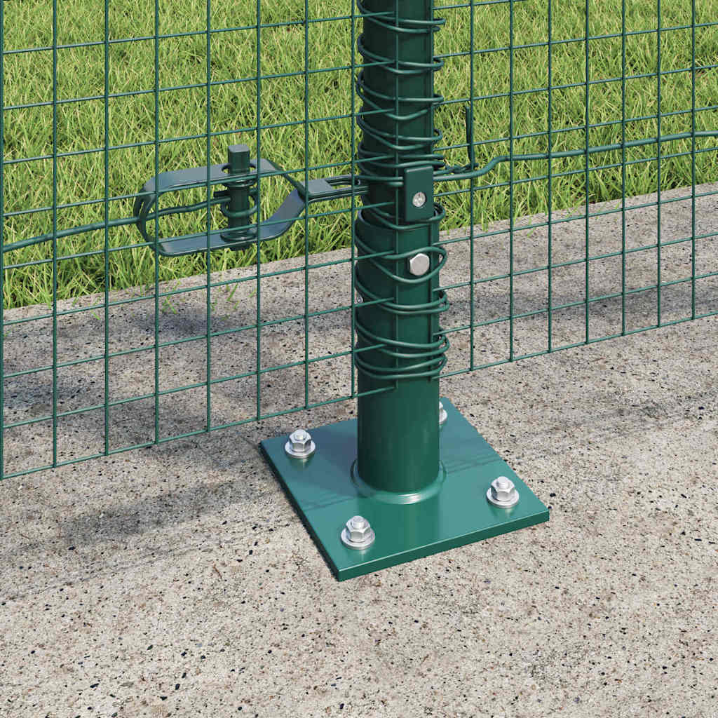 vidaXL Welded Wire Fence with Concrete Base 50 x 1.2 m Green Mesh 4