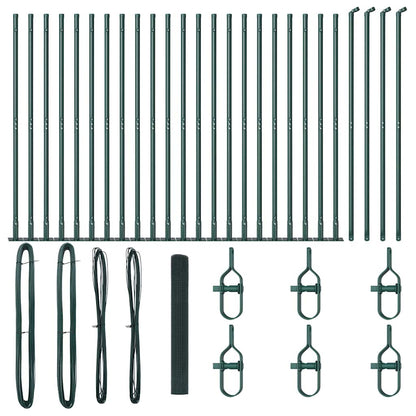 vidaXL Welded Wire Fence with Concrete Base 50 x 1.2 m Green Mesh 2