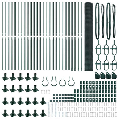 vidaXL Welded Wire Fence with Concrete Base 50 x 1.2 m Green Mesh 6
