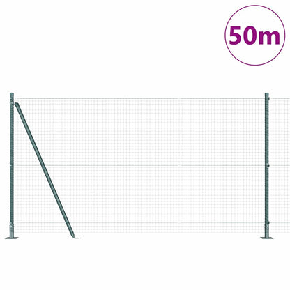 vidaXL Welded Wire Fence with Concrete Base 50 x 1.2 m Green Mesh 3