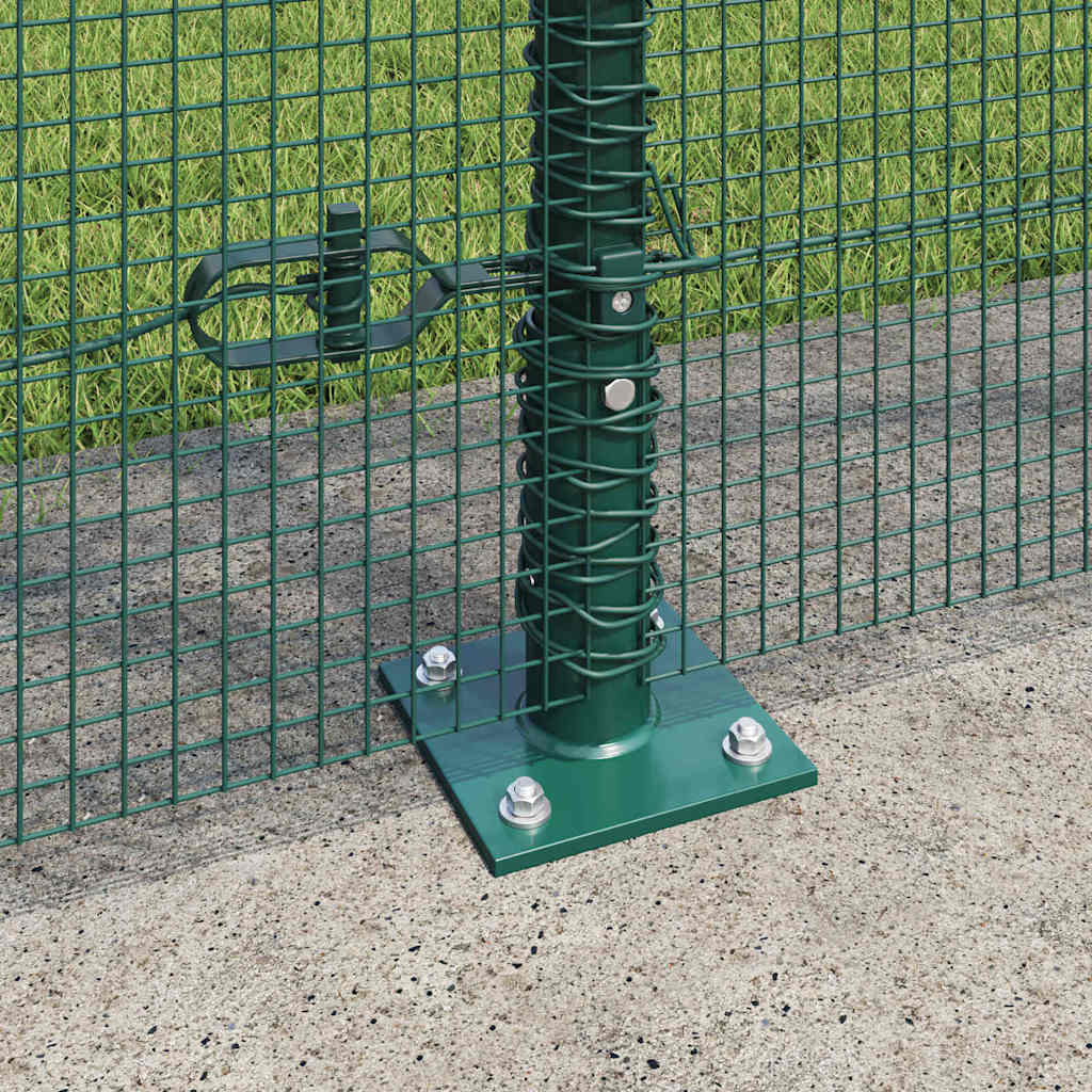 vidaXL Welded Wire Fence with Concrete Base 50 x 1.4 m Green Mesh 4
