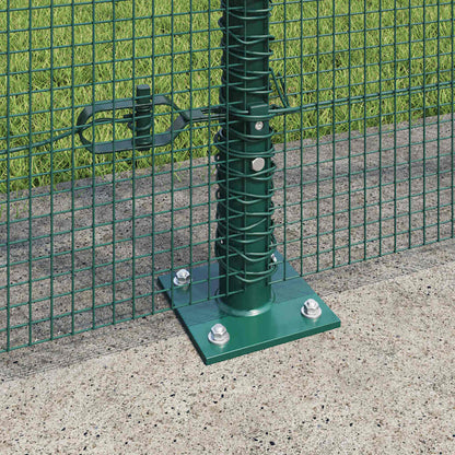 vidaXL Welded Wire Fence with Concrete Base 50 x 1.4 m Green Mesh 4