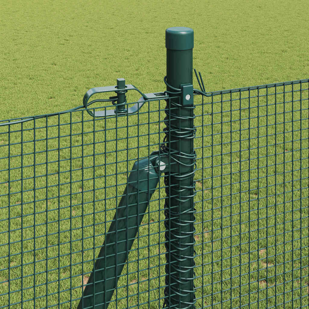 vidaXL Welded Wire Fence with Concrete Base 50 x 1.4 m Green Mesh 5