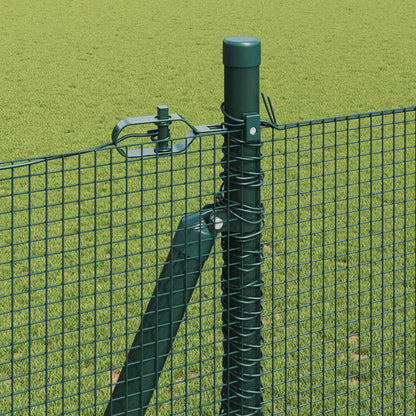 vidaXL Welded Wire Fence with Concrete Base 50 x 1.4 m Green Mesh 5