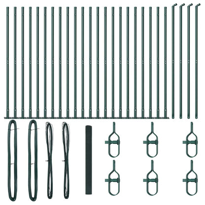 vidaXL Welded Wire Fence with Concrete Base 50 x 1.4 m Green Mesh 2