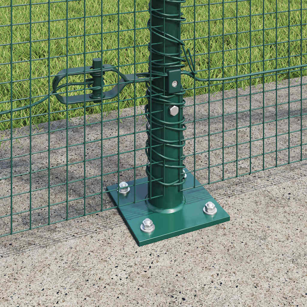 vidaXL Welded Wire Fence with Concrete Base 50 x 1.4 m Green Mesh 4