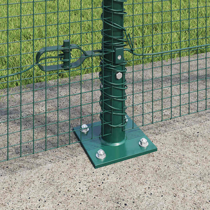 vidaXL Welded Wire Fence with Concrete Base 50 x 1.4 m Green Mesh 4