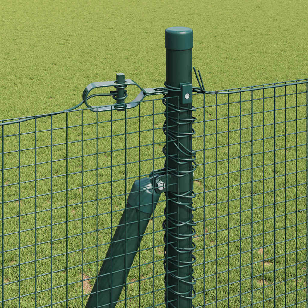 vidaXL Welded Wire Fence with Concrete Base 50 x 1.4 m Green Mesh 5