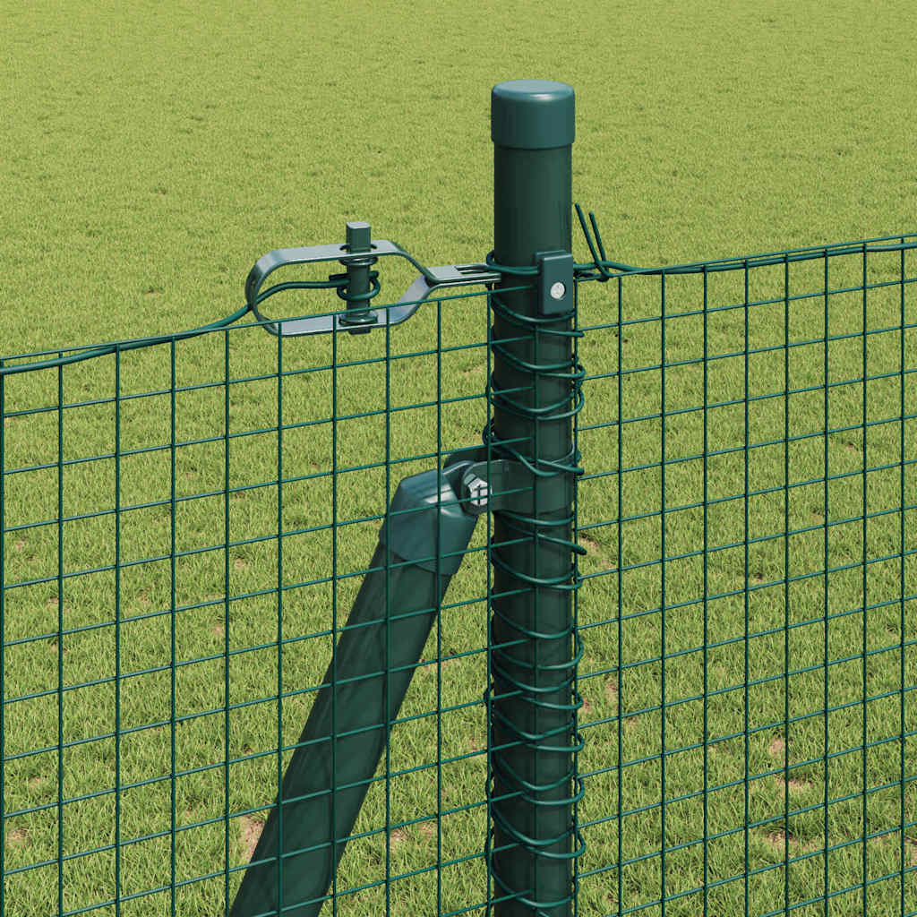 vidaXL Welded Wire Fence with Concrete Base 50 x 1.4 m Green Mesh 5