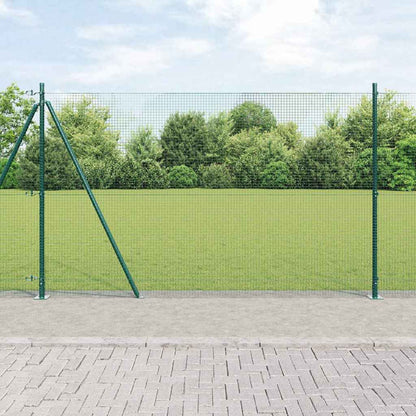 vidaXL Welded Wire Fence with Concrete Base 50 x 1.4 m Green Mesh 1
