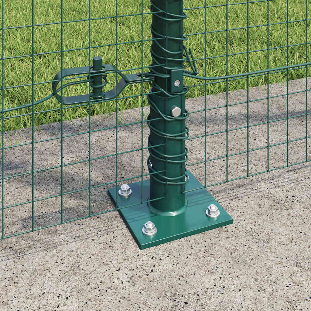 vidaXL Welded Wire Fence with Concrete Base 50 x 1.4 m Green Mesh 4