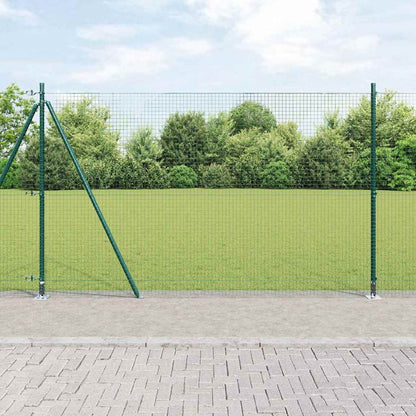 vidaXL Welded Wire Fence with Concrete Base 50 x 1.4 m Green Mesh 1