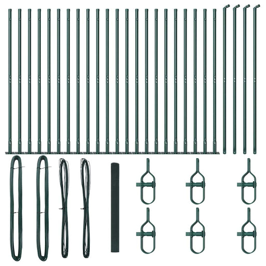vidaXL Welded Wire Fence with Concrete Base 50 x 1.4 m Green Mesh 2