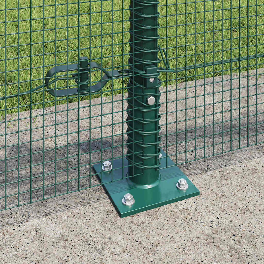 vidaXL Welded Wire Fence with Concrete Base 100 x 0.4 m Green Mesh 4